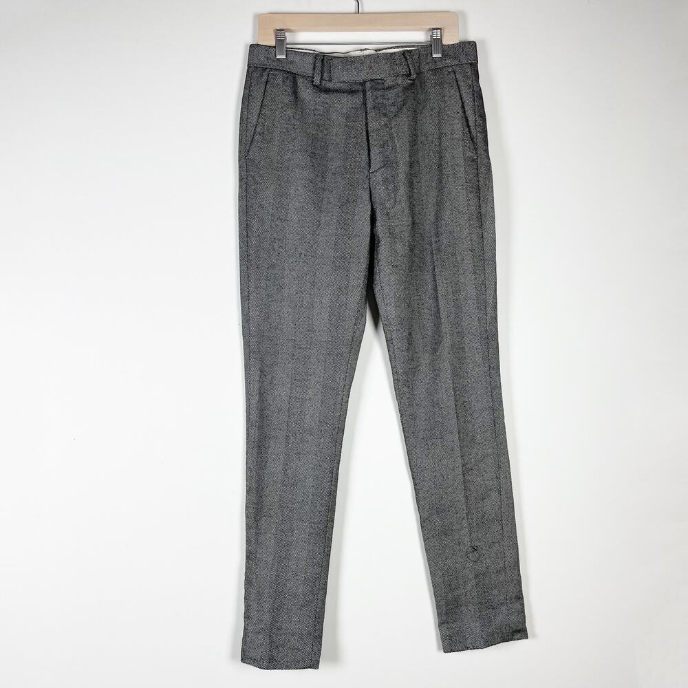 Asos Design mens dark grey herringbone pants Size 32 x 32